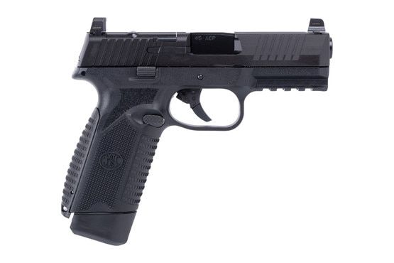 FN America .45 ACP pistol with suppressor height sights.